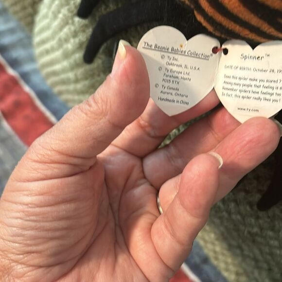 TY SPINNER THE SPIDER ORIGINAL BEANIE BABY. Date of birth October 28th 1996. 🕷️ - Picture 2 of 3